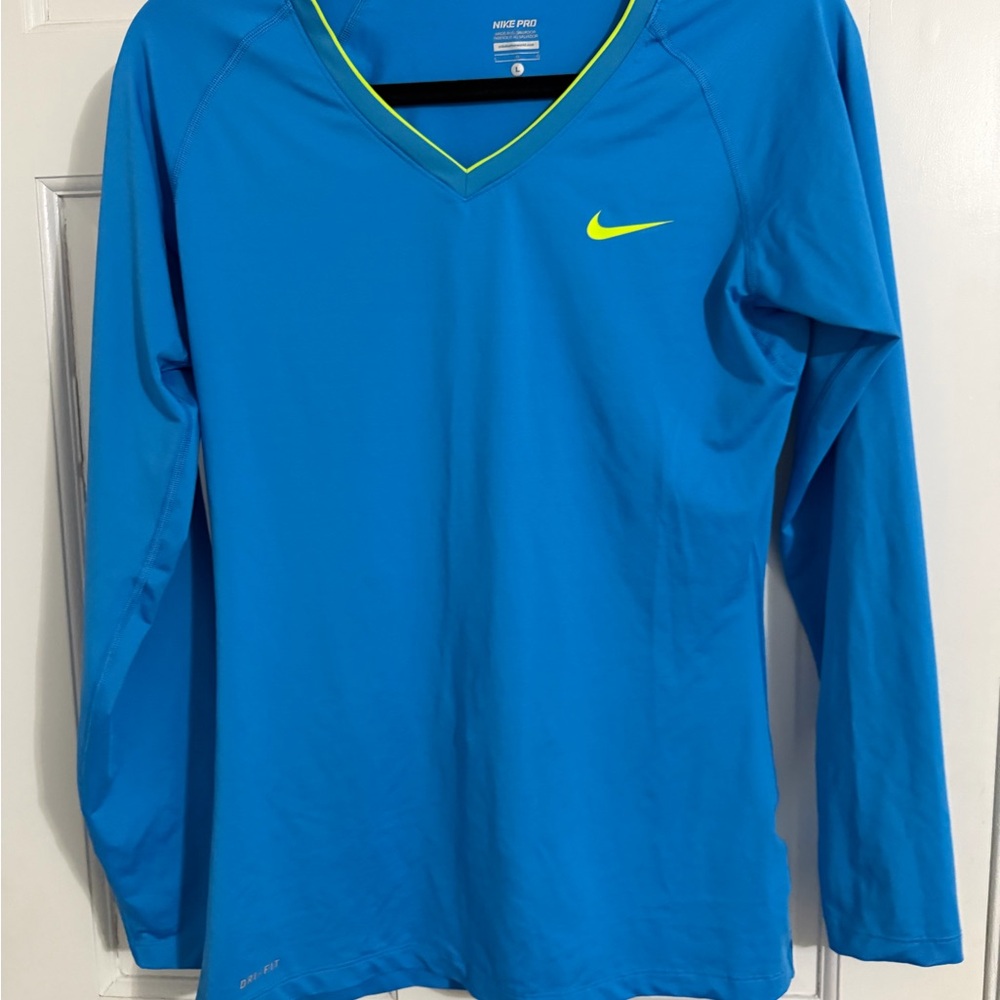 Nike Pro Vivid Blue Long Sleeve Top